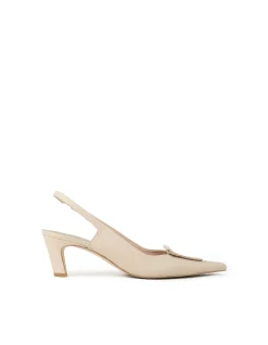 DEMURE55 SLINGBACK WITH LEATHER ORNAMENT