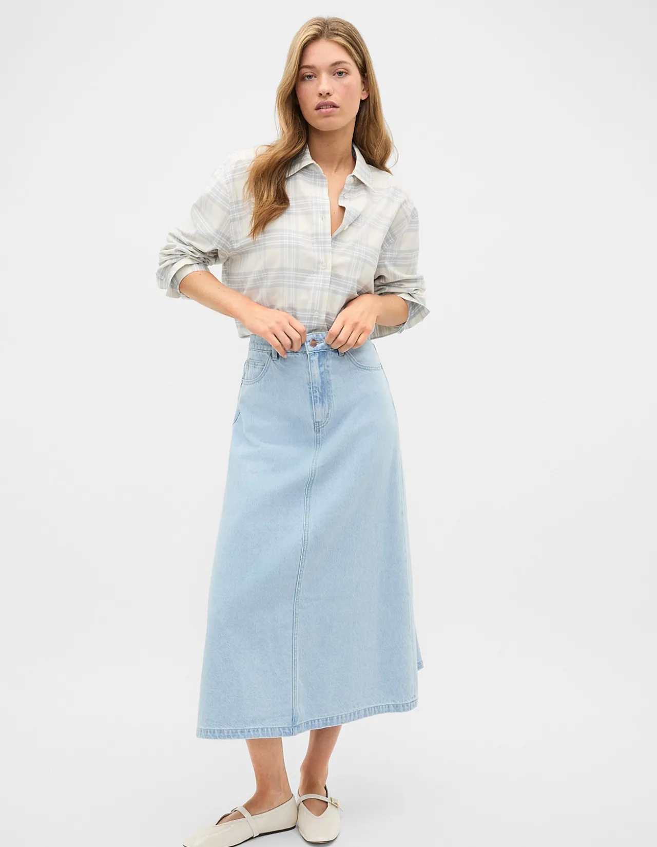 DENIM MIDI SKIRT