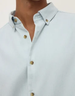 Denim Long Sleeve Shirt Pale Blue