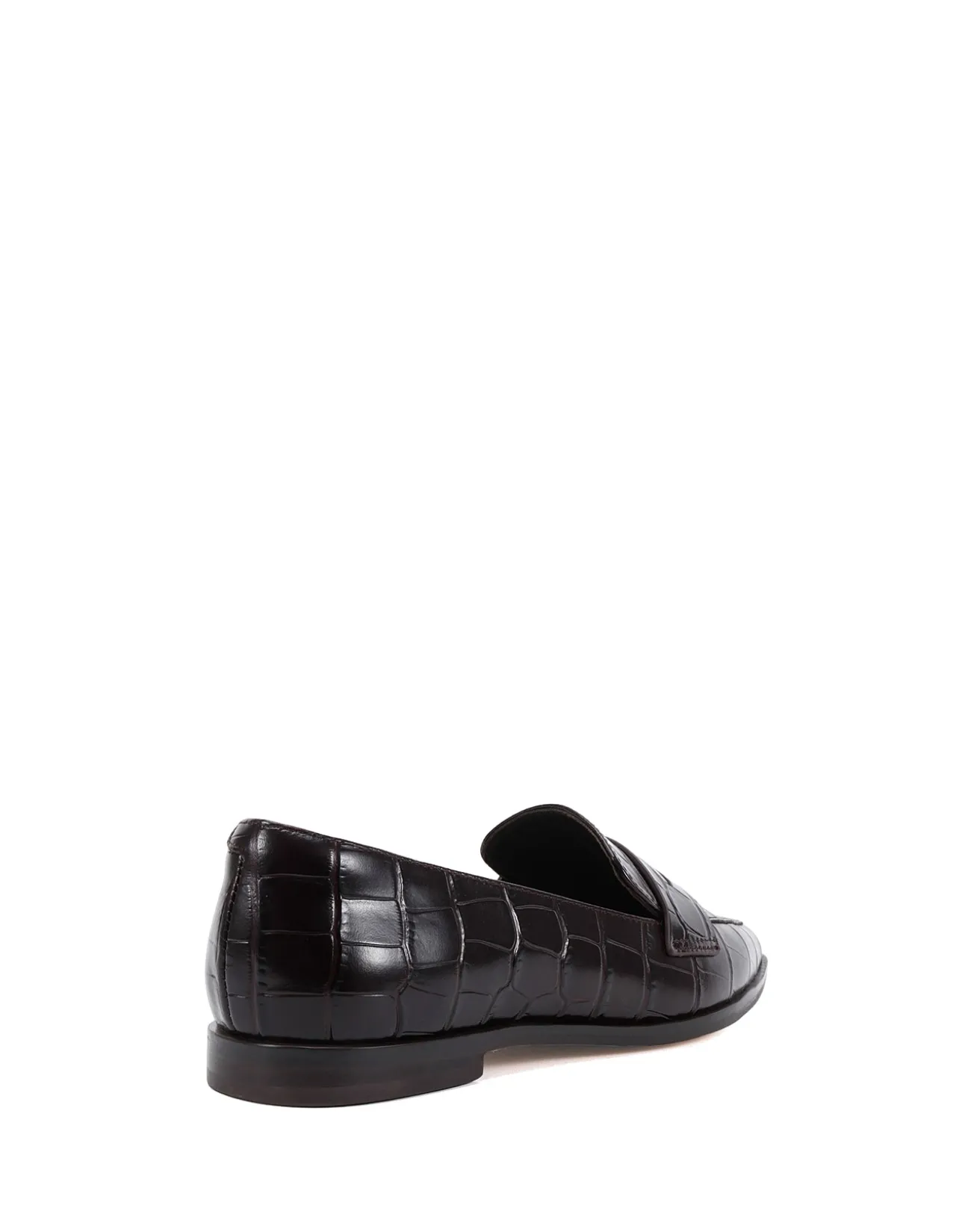 Denver Dark Brown Croc Embossed Leather Loafer
