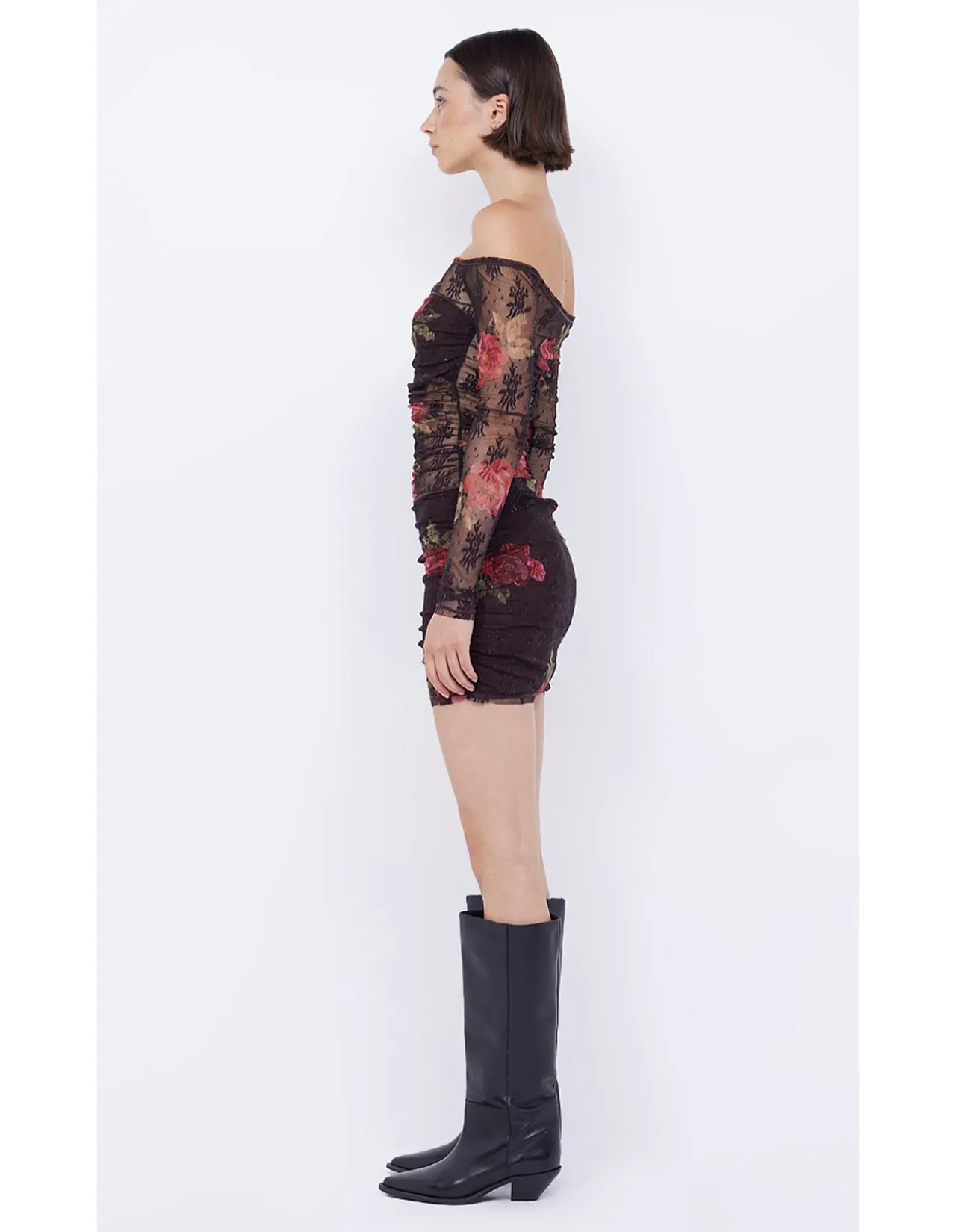 DESERT ROSE LONG SLEEVE MINI DRESS