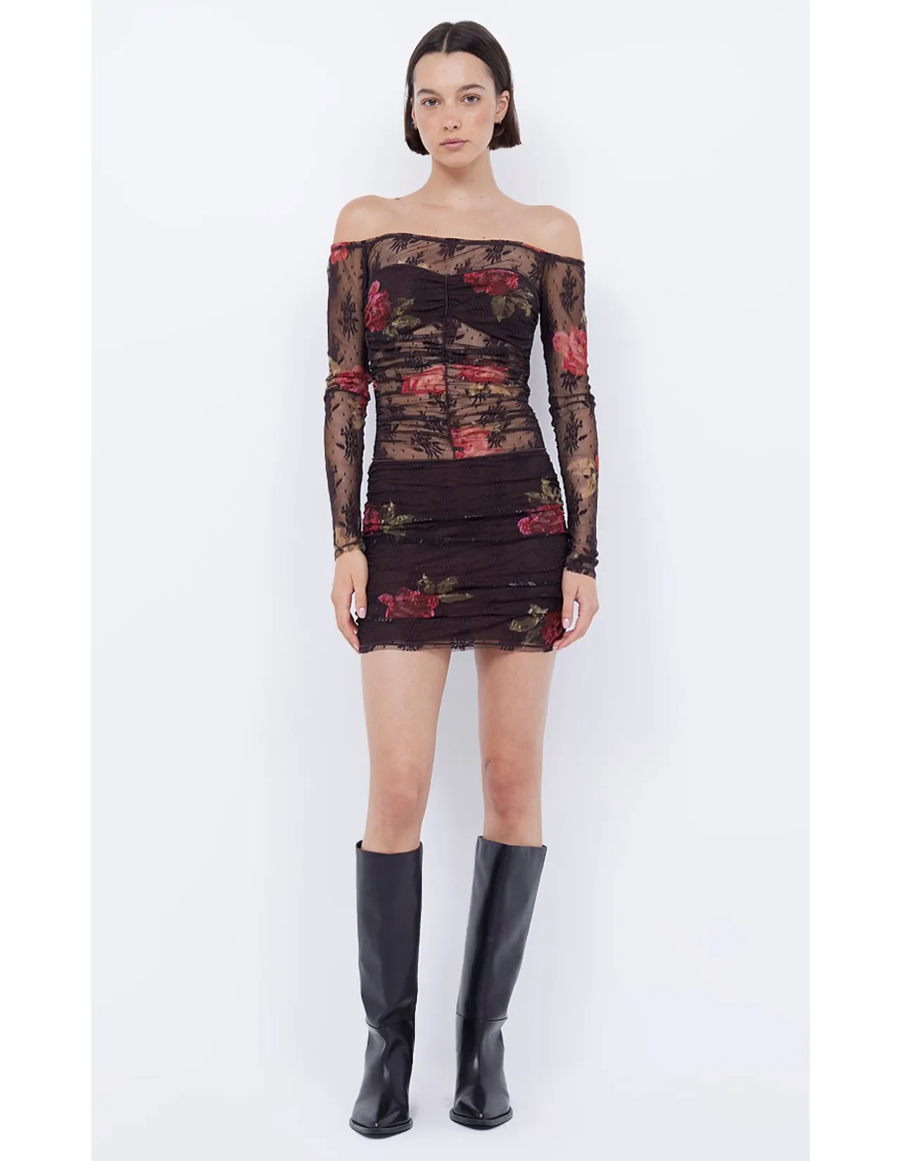 DESERT ROSE LONG SLEEVE MINI DRESS