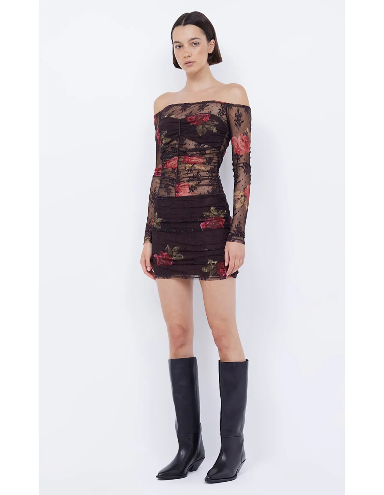 DESERT ROSE LONG SLEEVE MINI DRESS
