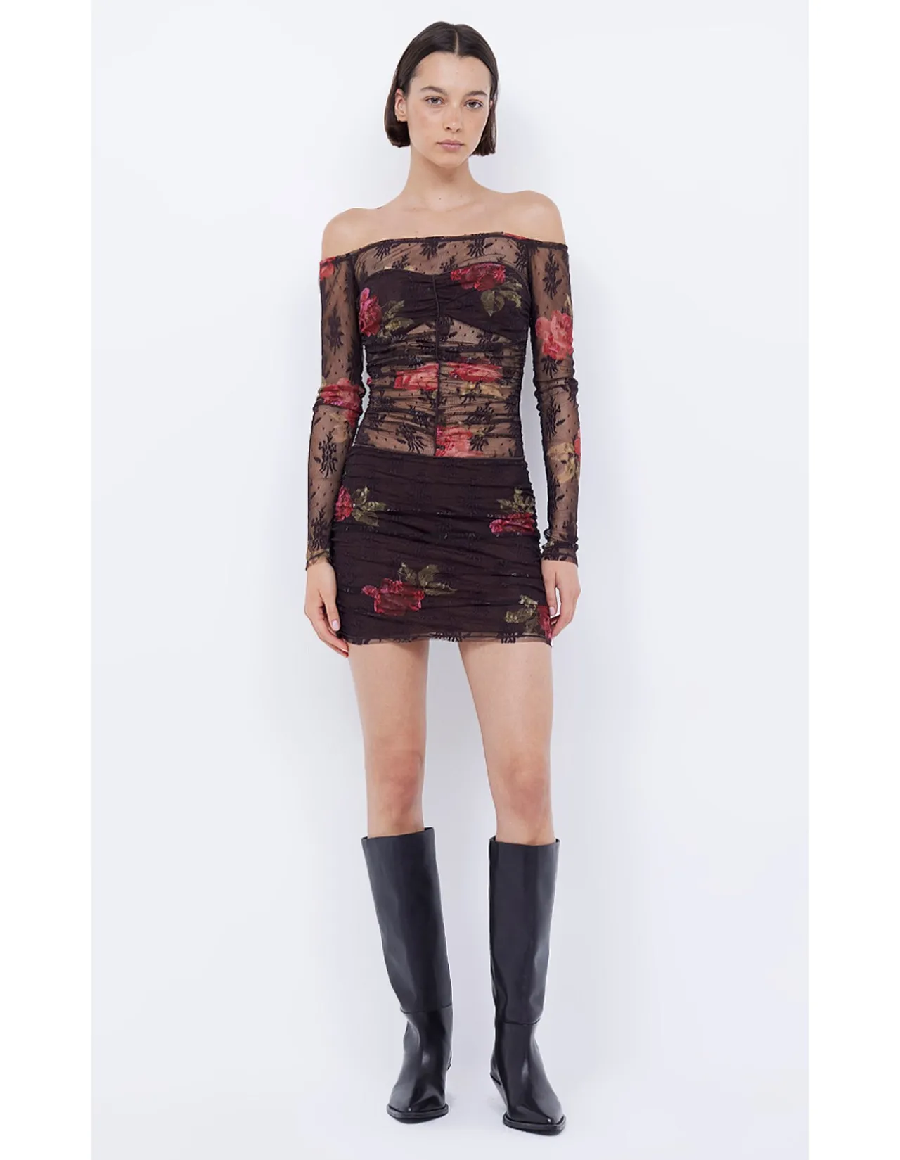 DESERT ROSE LONG SLEEVE MINI DRESS