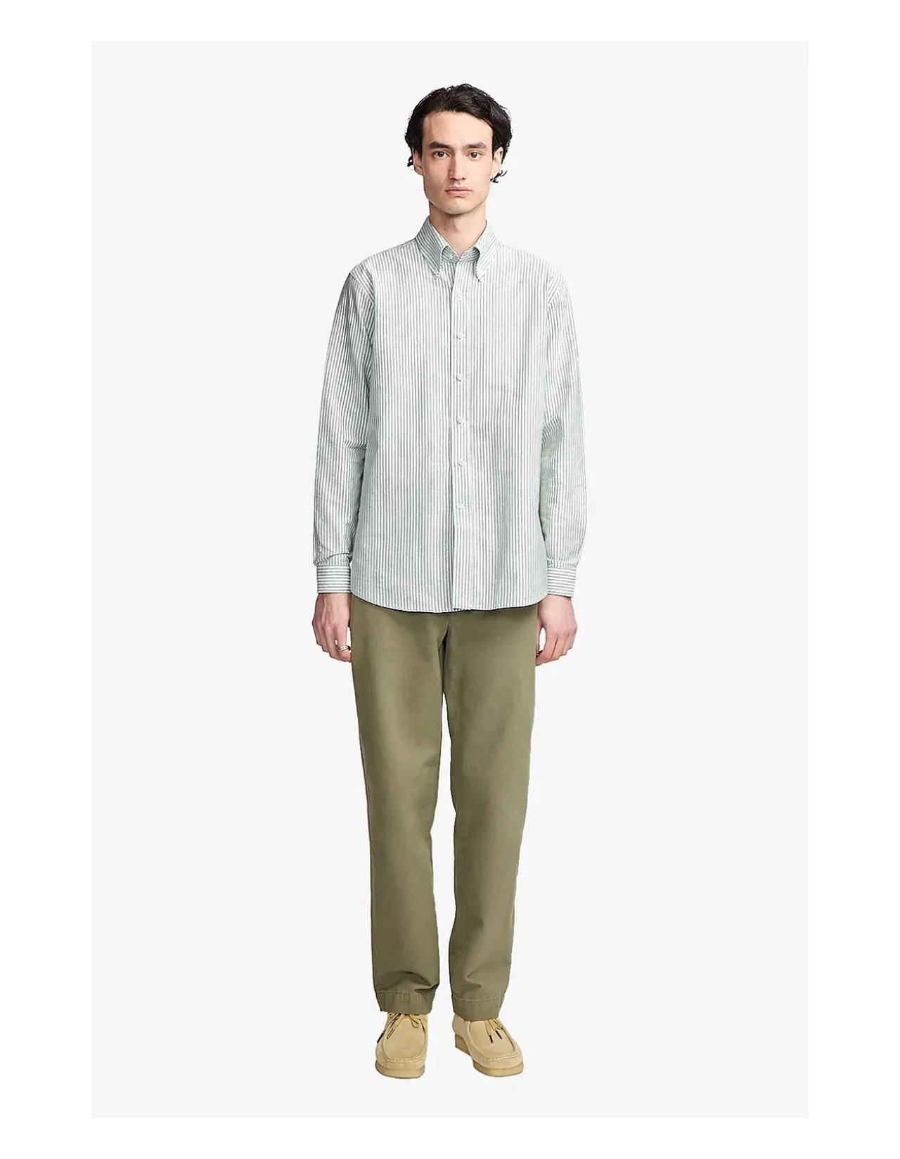 Dexter Green Stripe Classic Oxford Shirt