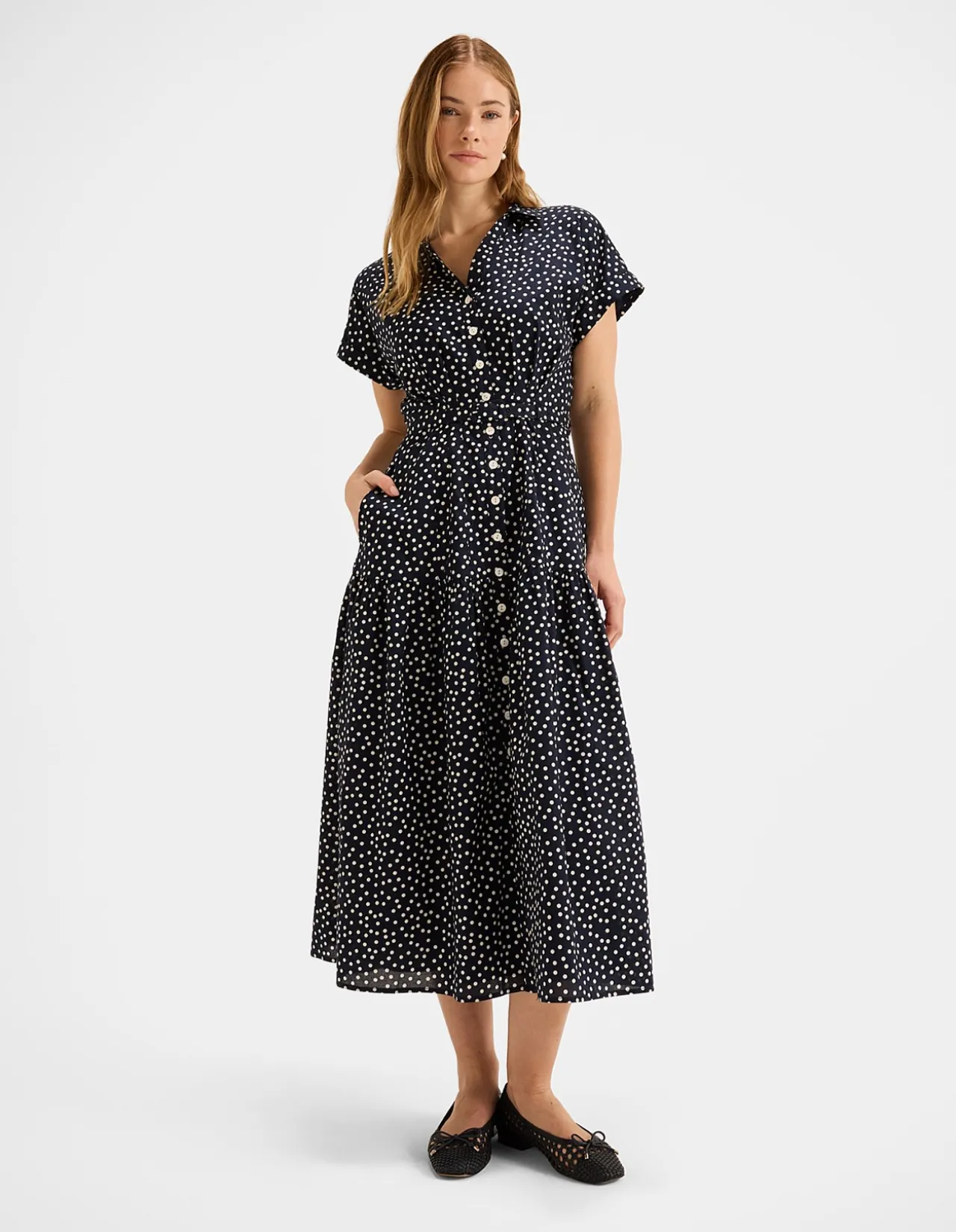 Ditzy Dot Polka Shirtdress