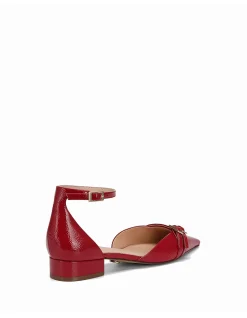 Divinia Red Crinkle Patent Leather Flat