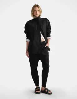 D-Luxe Oversized Funnel Neck Cotton Shirt