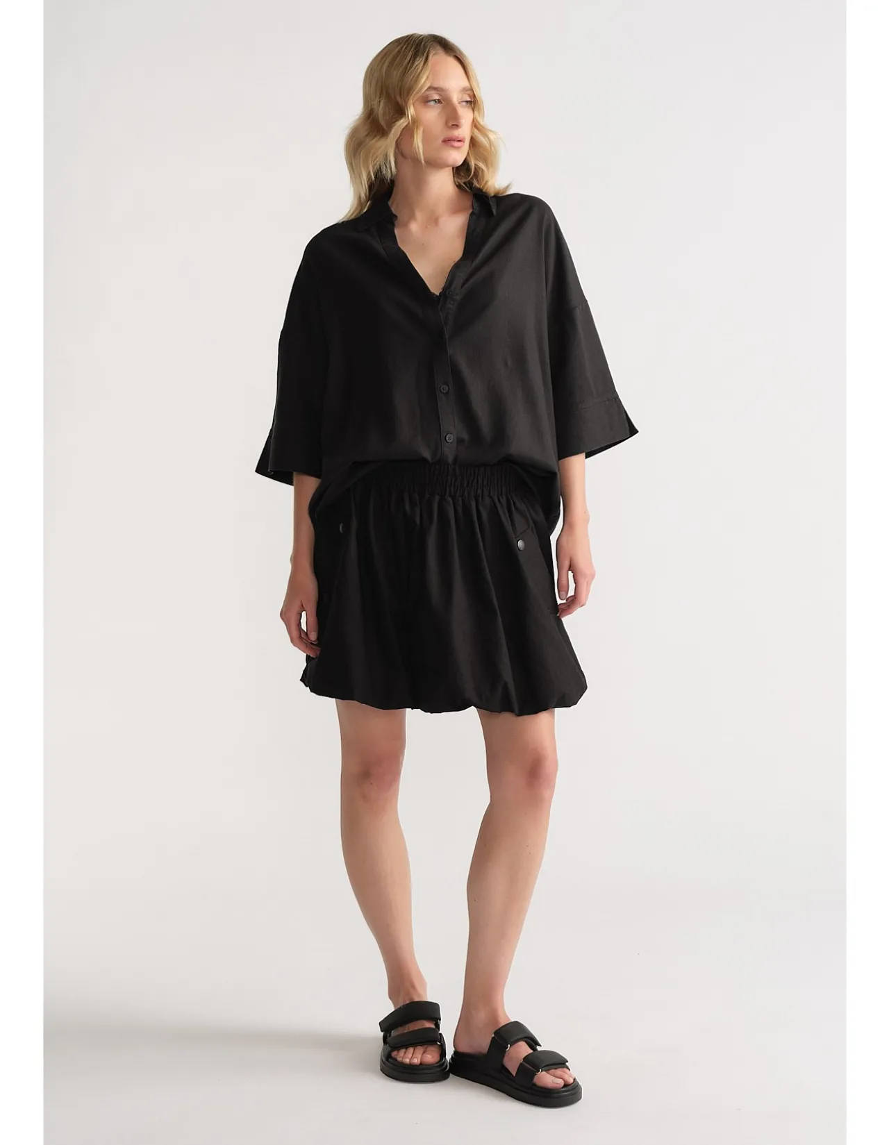 D-LUXE LINEN BLEND 3/4 SHIRT