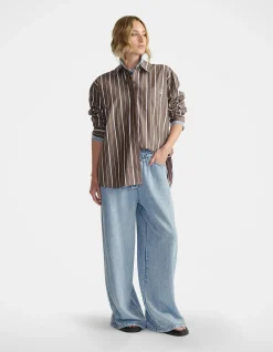 D-LUXE POPLIN STRIPE SHIRT