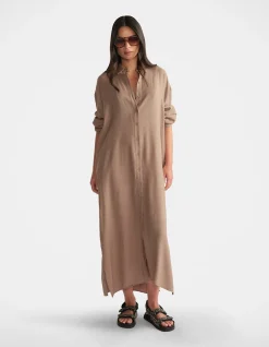 D-LUXE TEXTURED SHIRT DRESS