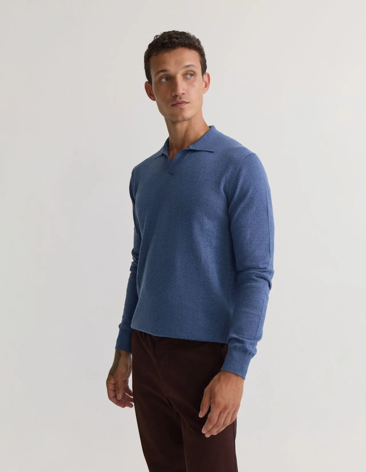 DOMINIC OPEN POLO COLLAR KNIT