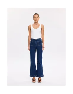 Dominique High Rise Flare Leg Indigo Jean