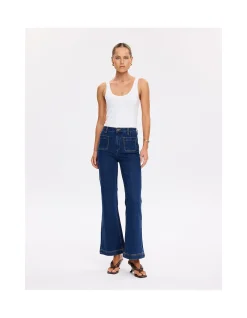 Dominique High Rise Flare Leg Indigo Jean