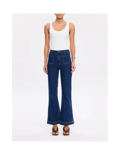 Dominique High Rise Flare Leg Indigo Jean