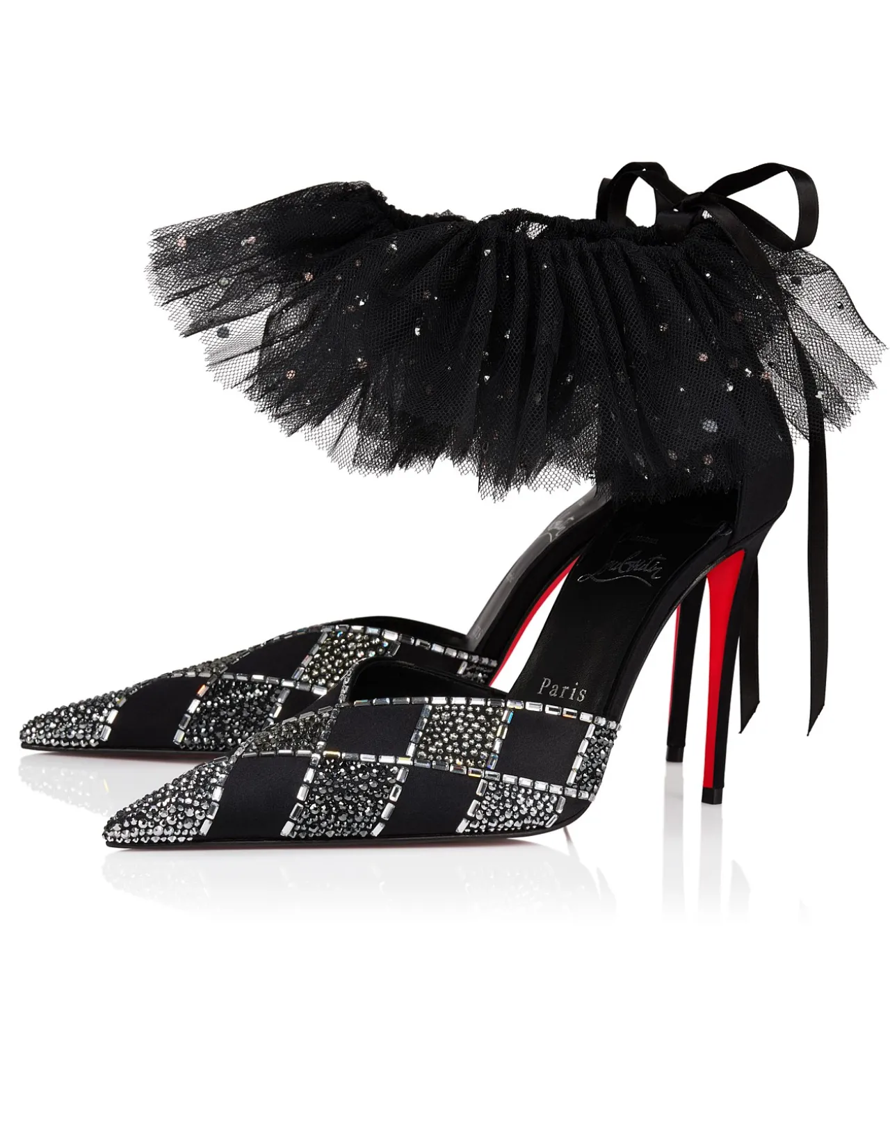 DORIA OFFENBEE 100 CREPE SATIN BLACK PUMP