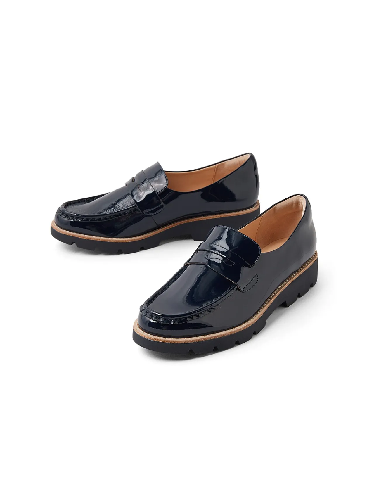 Dorky Chunky Tread Patent Loafers