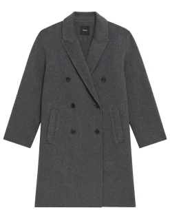Double-Breasted Coat in Wool-Blend Melton