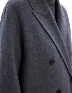 Double-Breasted Coat in Wool-Blend Melton