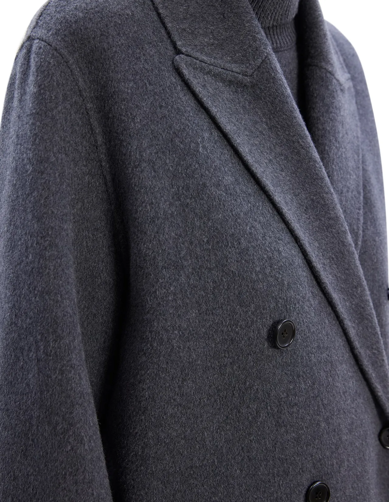 Double-Breasted Coat in Wool-Blend Melton