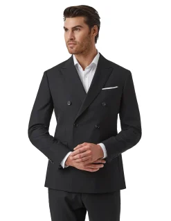 DOUBLE BREASTED PEAK LAPEL SUIT JACKET