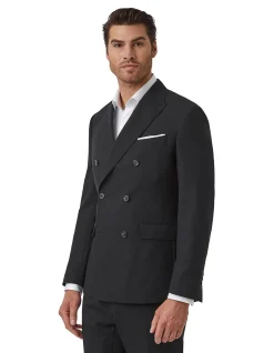 DOUBLE BREASTED PEAK LAPEL SUIT JACKET