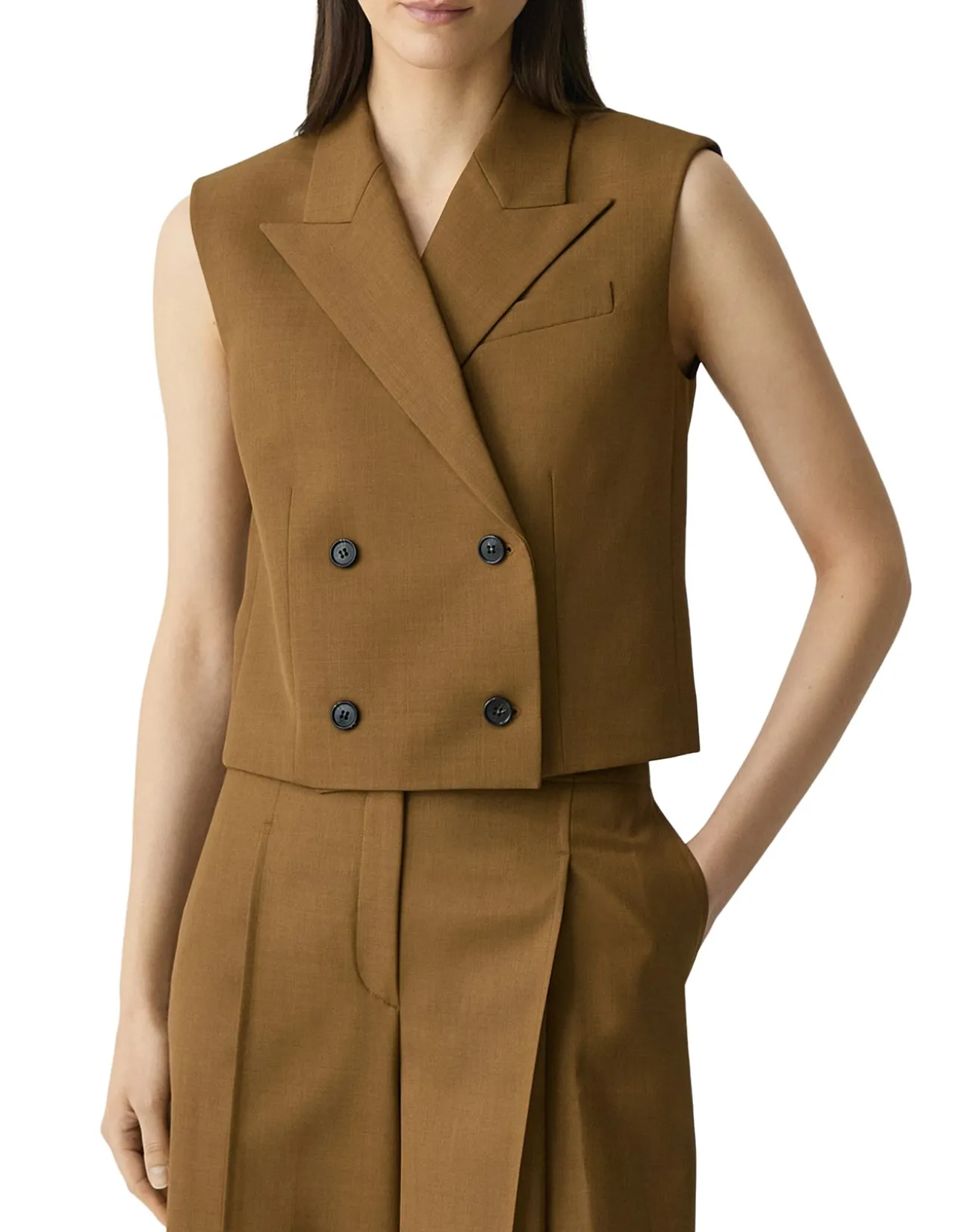 Double-Breasted Vest in Twill