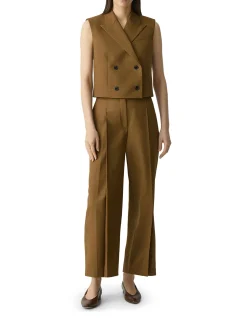 Double-Breasted Vest in Twill