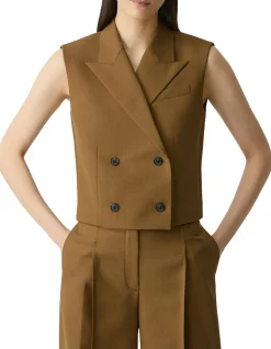 Double-Breasted Vest in Twill