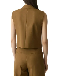 Double-Breasted Vest in Twill