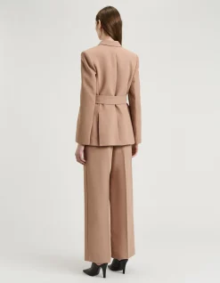 DOUBLE WEAVE TIE BELTED BLAZER