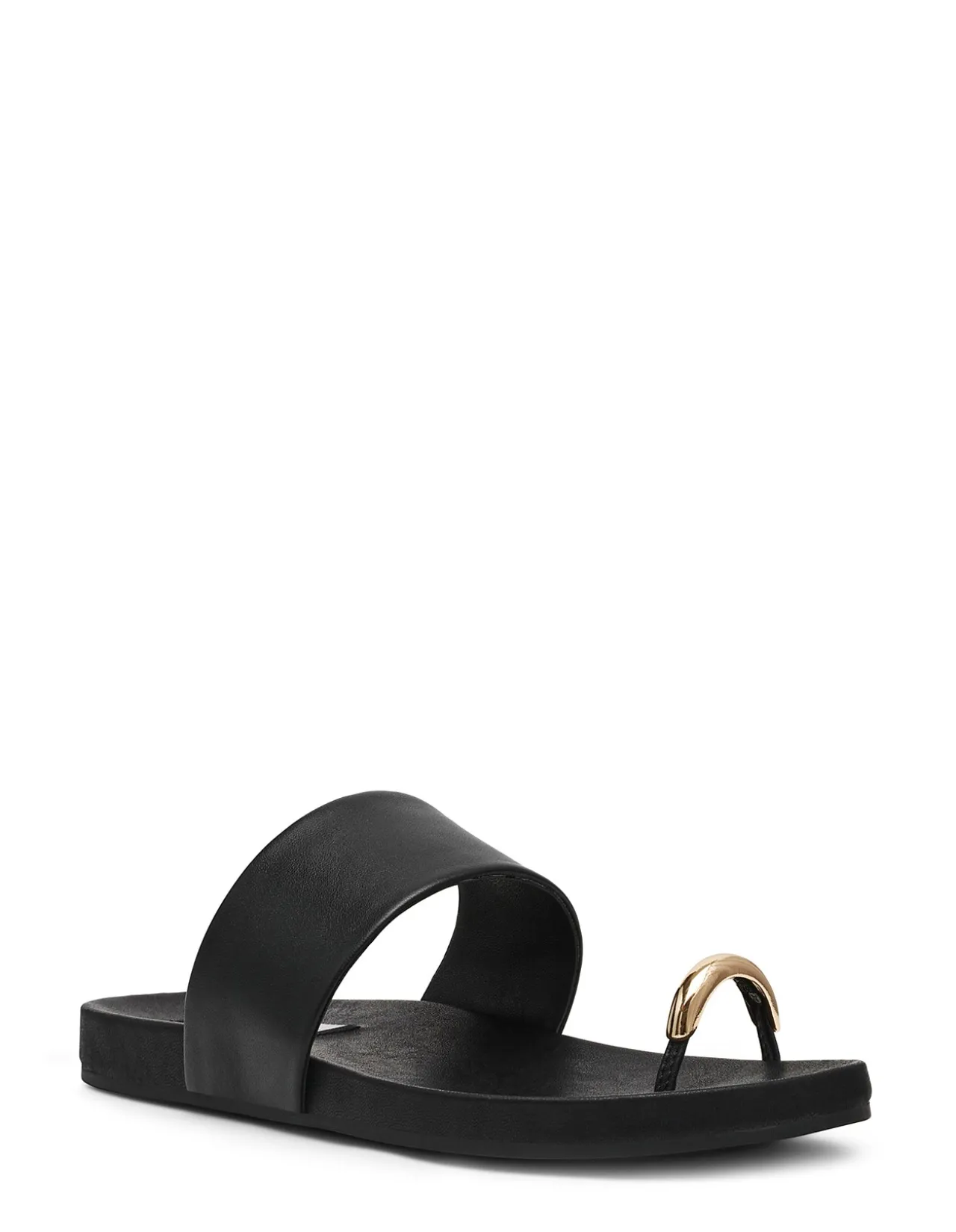 DOVE FLAT SANDAL BLACK LEATHER
