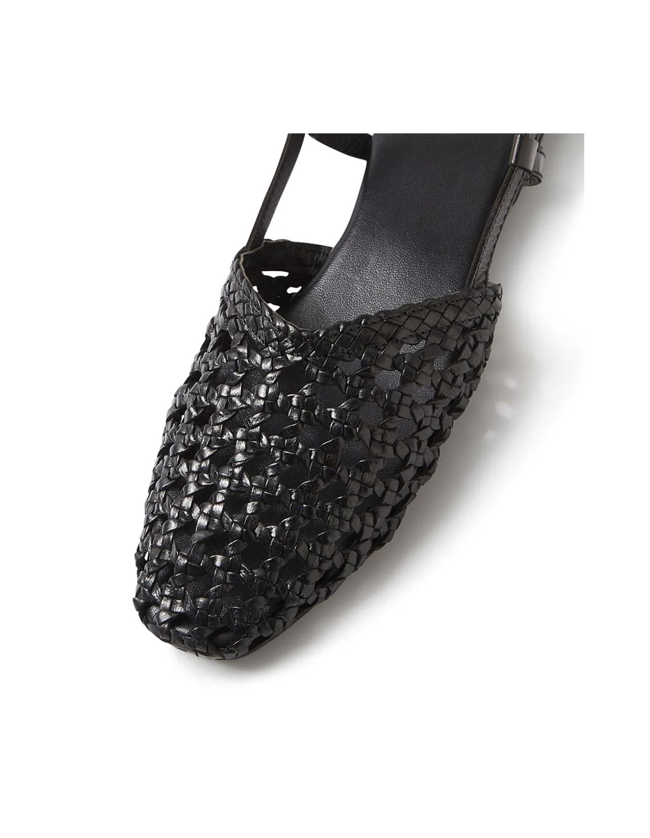 Drasa Woven Leather Slingback Flats