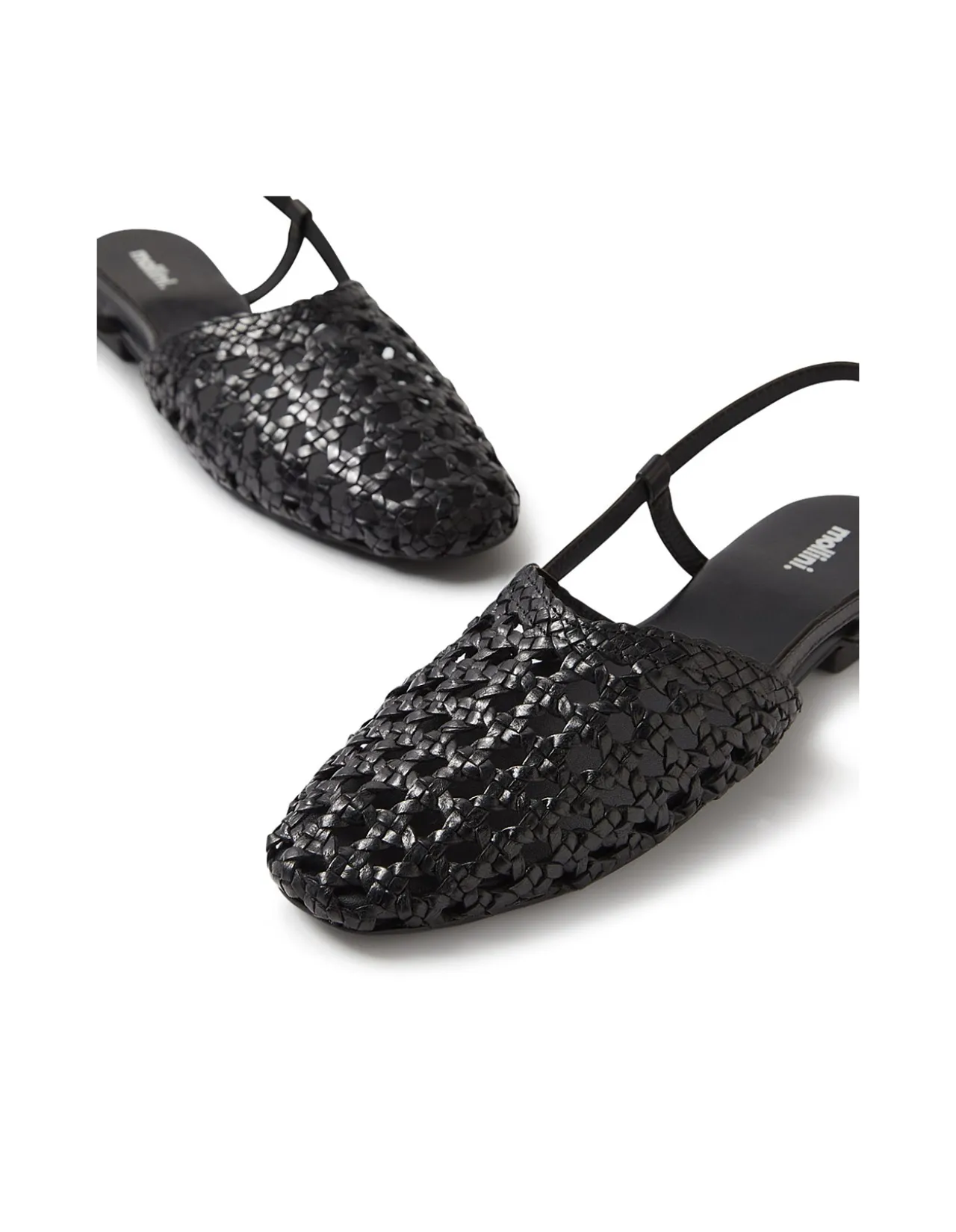 Drasa Woven Leather Slingback Flats