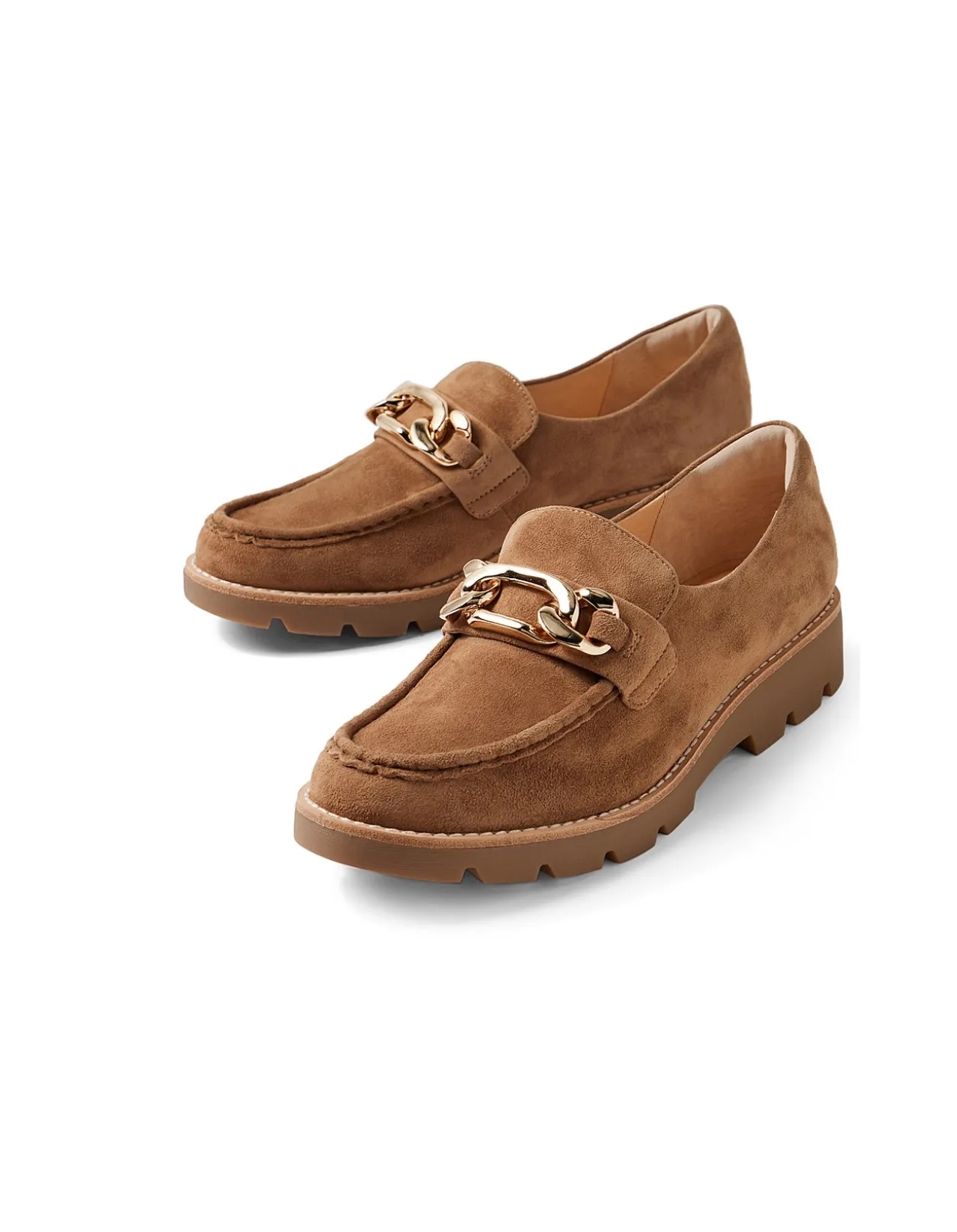 Drizza Chain Detail Suede Loafers