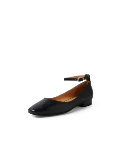 Dulche Ankle Strap Leather Flat Shoes