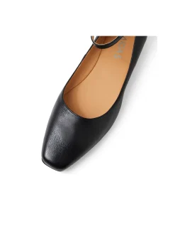 Dulche Ankle Strap Leather Flat Shoes
