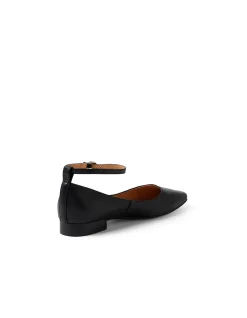 Dulche Ankle Strap Leather Flat Shoes