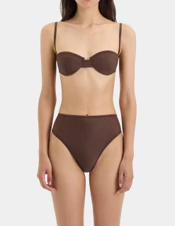 Dunes Splice High Cut Brief in Chocolate