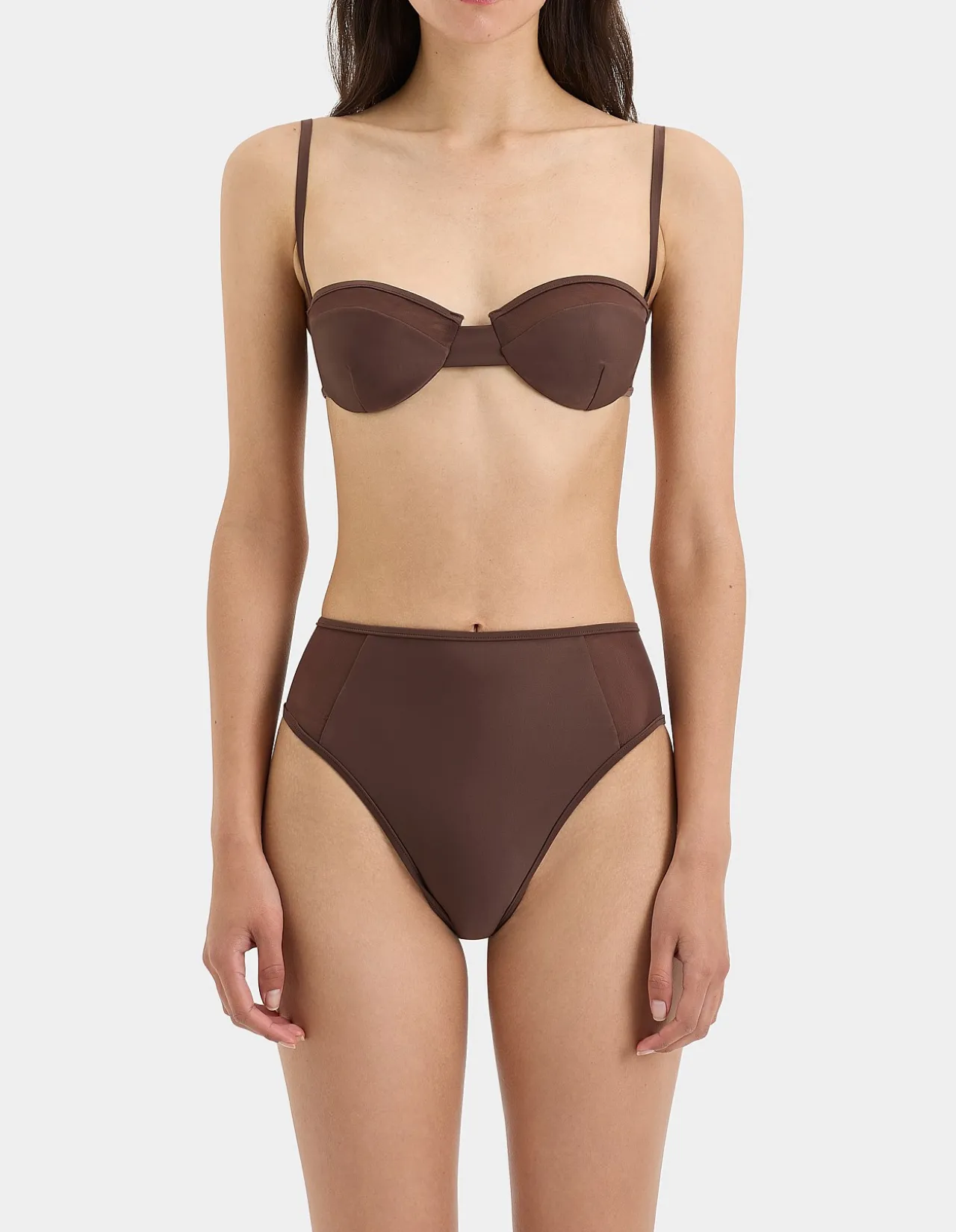 Dunes Splice High Cut Brief in Chocolate
