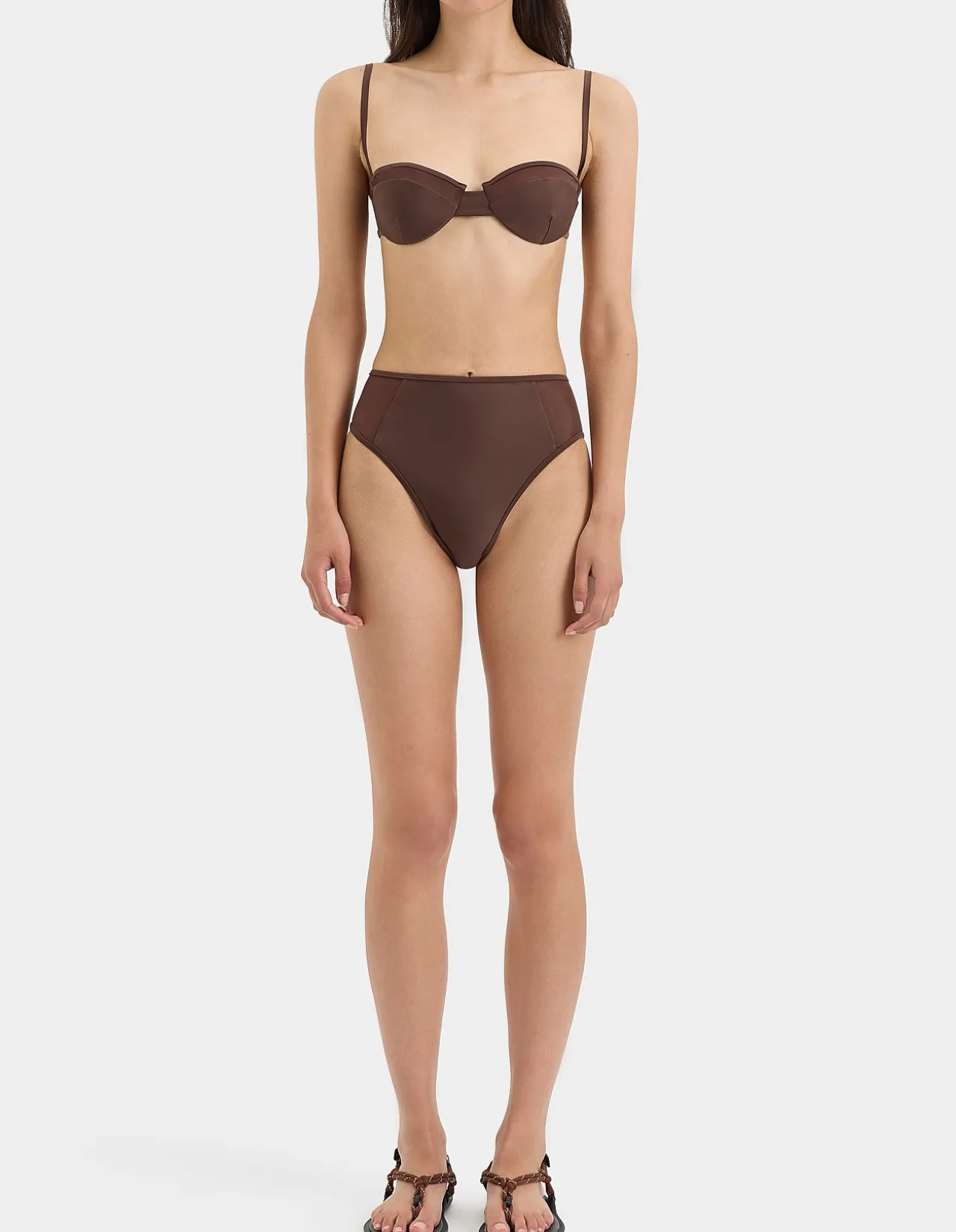 Dunes Splice High Cut Brief in Chocolate