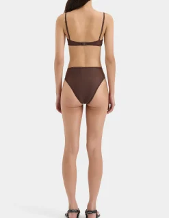 Dunes Splice High Cut Brief in Chocolate