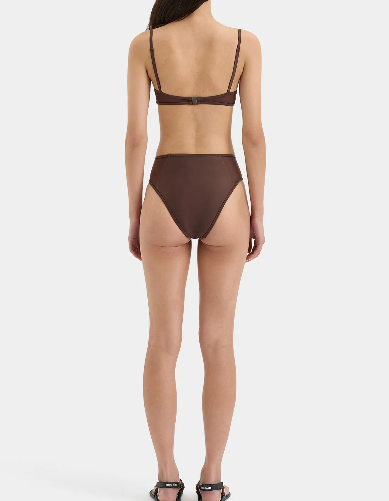 Dunes Splice High Cut Brief in Chocolate