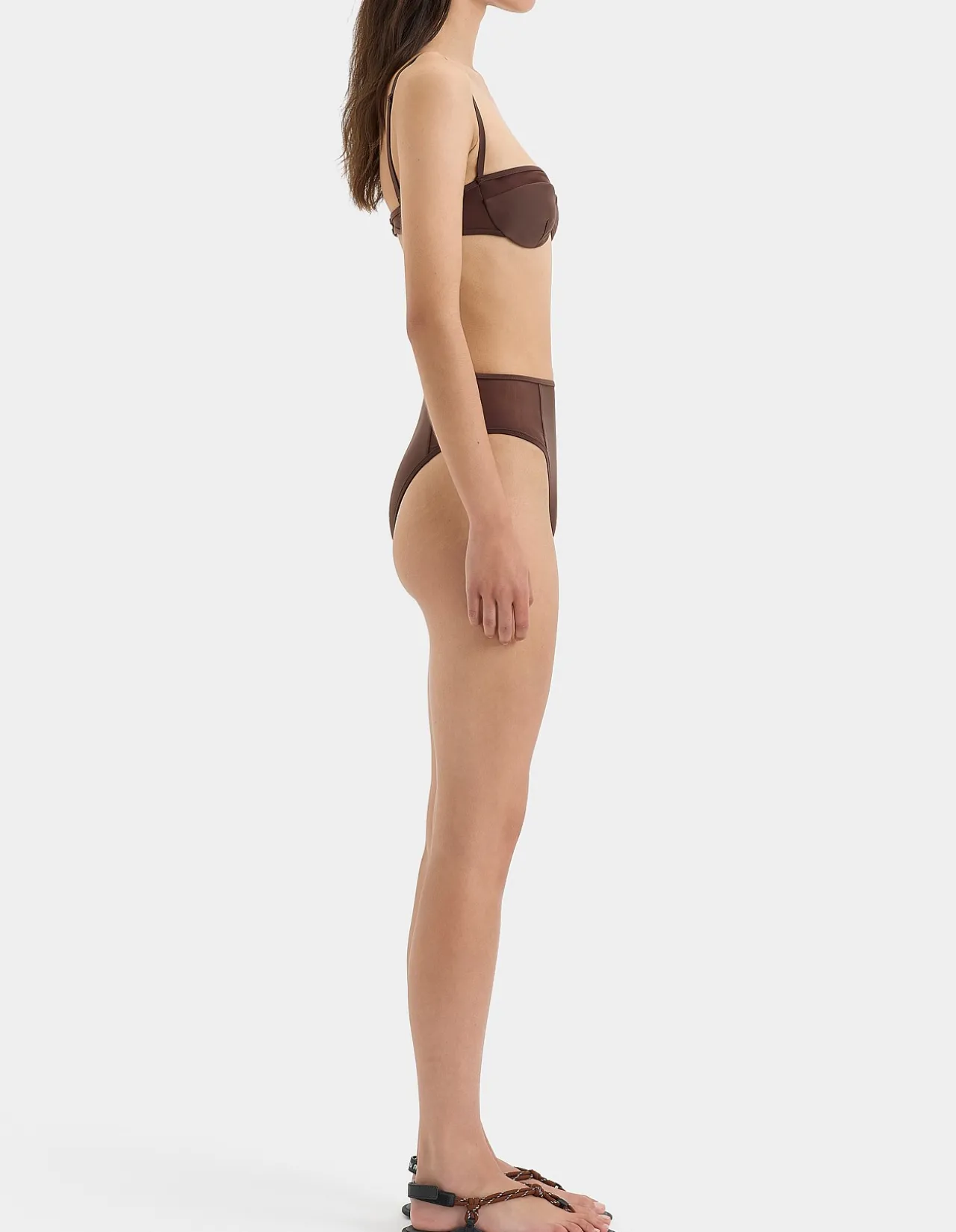 Dunes Splice High Cut Brief in Chocolate