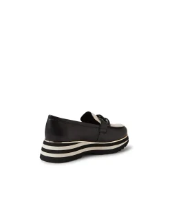 Eaila Leather Platform Loafers Black