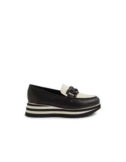 Eaila Leather Platform Loafers Black