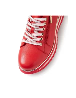 Eammes Zip Detail Platform Leather Sneakers