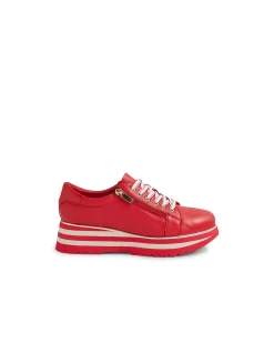 Eammes Zip Detail Platform Leather Sneakers