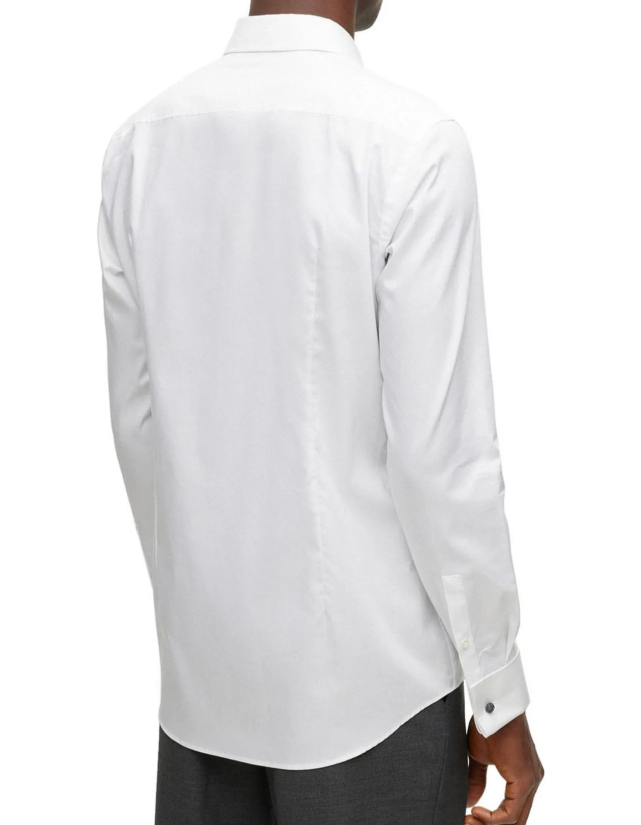 Easy-Iron Slim-Fit Shirt in Stretch-Cotton Poplin White