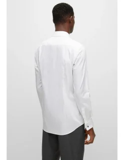 Easy-Iron Slim-Fit Shirt in Stretch-Cotton Poplin White